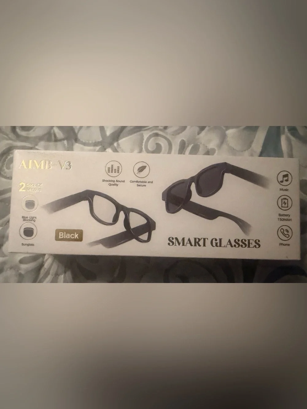 Black Smart Glasses - Bluetooth Audio Sunglasses